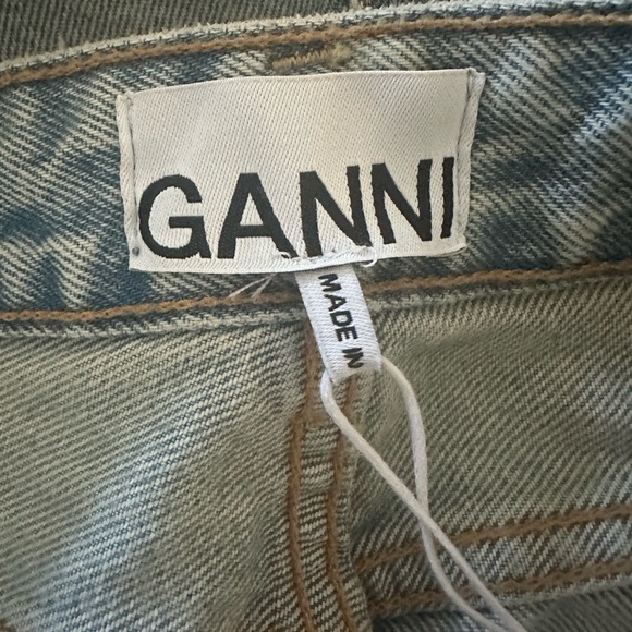 Ganni Swigy Style 6551 Classic Blue Denim Jeans, Tint Wash, Size 25, NWT - Picture 11 of 13
